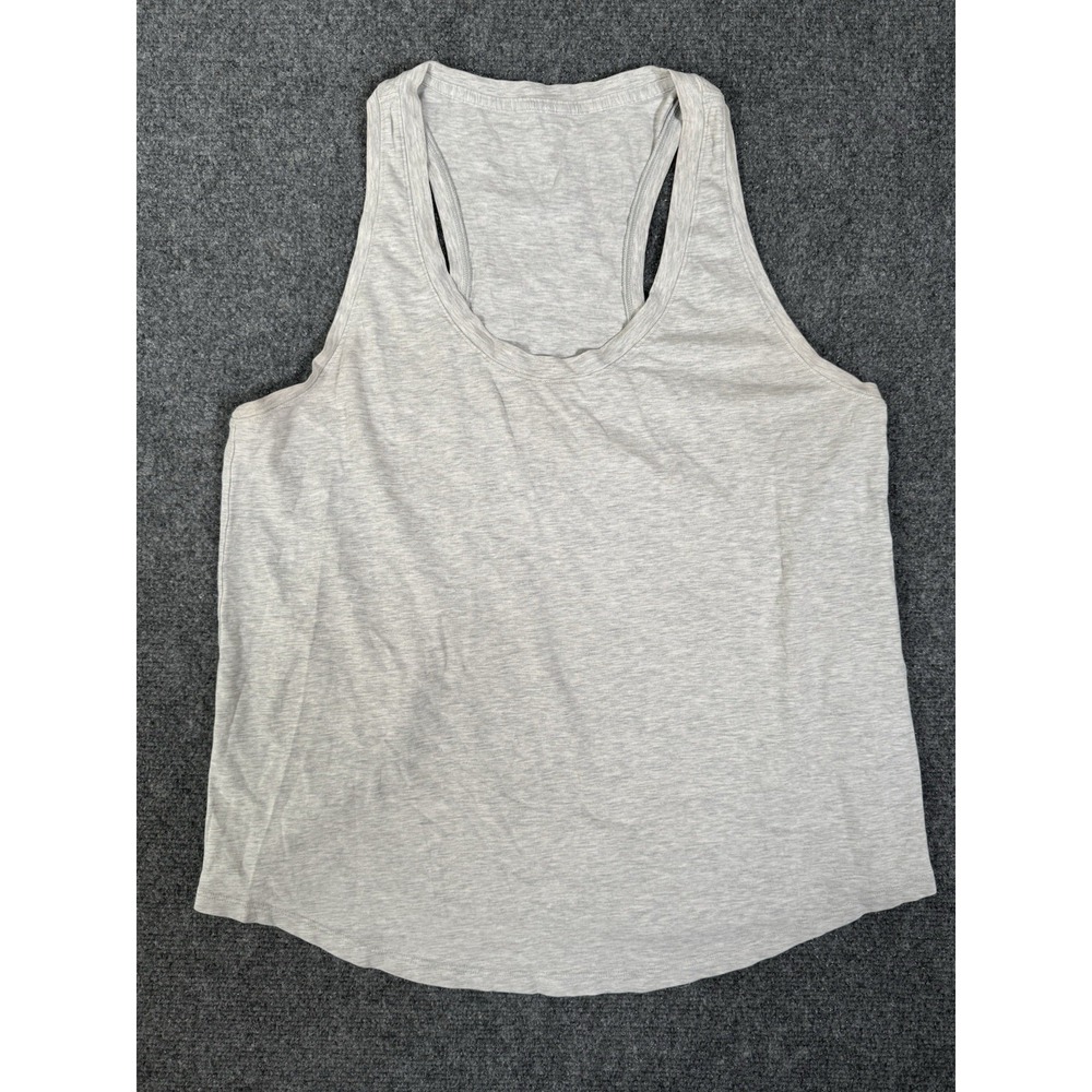 Lululemon All Yours Tank Top Womens‎ 8 Gray Pima Cotton Racerback Yoga Gym